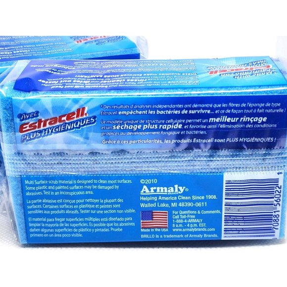 2 Brillo Basics Estracelli Sanitary 2 Pack No Scratch 2010 Armaly Soft Scrub Pad - Picture 6 of 16